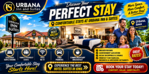 Unique hotel suites in Iowa at Urbana Inn & Suites, offering spacious rooms, family-friendly stays, free Wi-Fi, parking, and comfortable amenities.