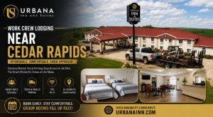 Work crew lodging near Cedar Rapids at Urbana Inn with comfortable rooms and truck-friendly parking