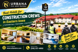Best Hotels for Construction Crews in Eastern Iowa at Urbana Inn and Suites with comfortable rooms and crew-friendly amenities