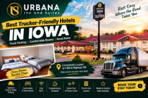 Best Trucker Friendly Hotels in Iowa with truck parking, comfortable rooms, and easy I-380 access
